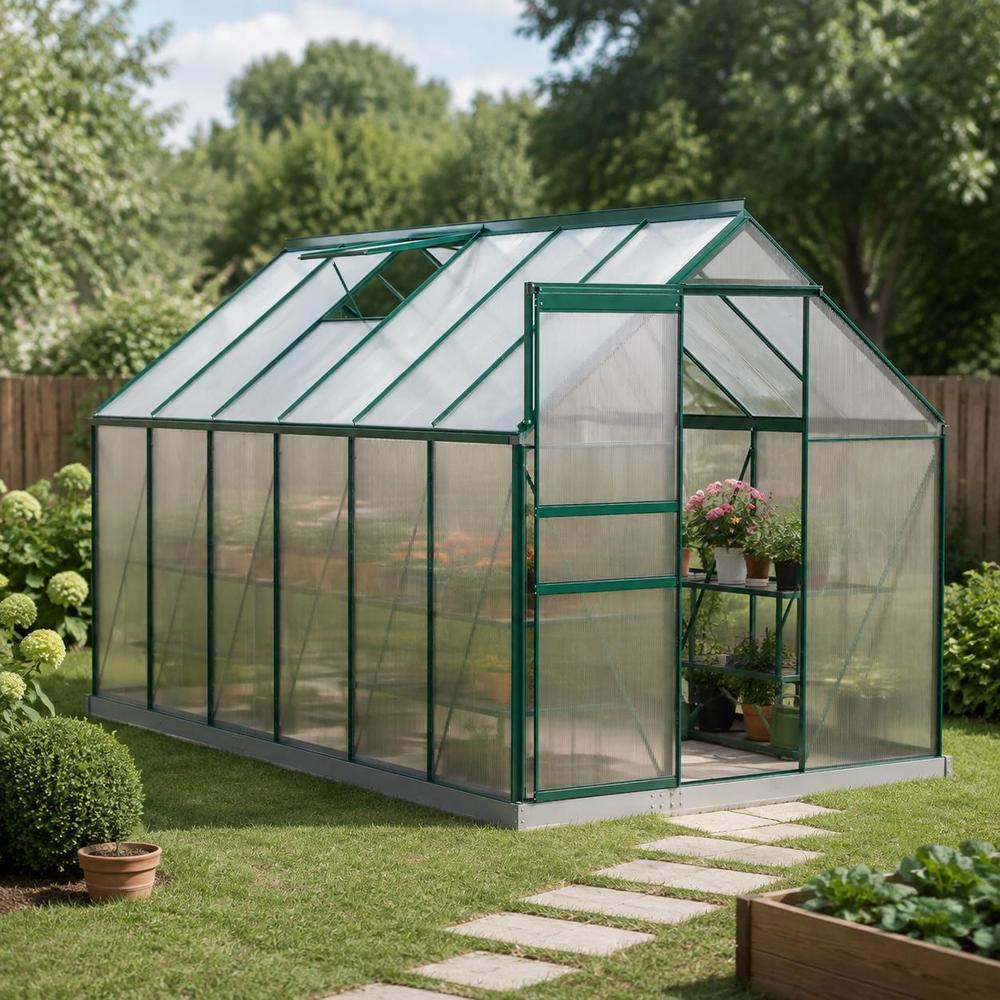 Serre de jardin en polycarbonate La Maisonnette 190 x 375 cm