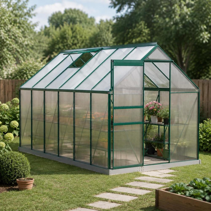 Serre de jardin en polycarbonate La Maisonnette 190 x 375 cm